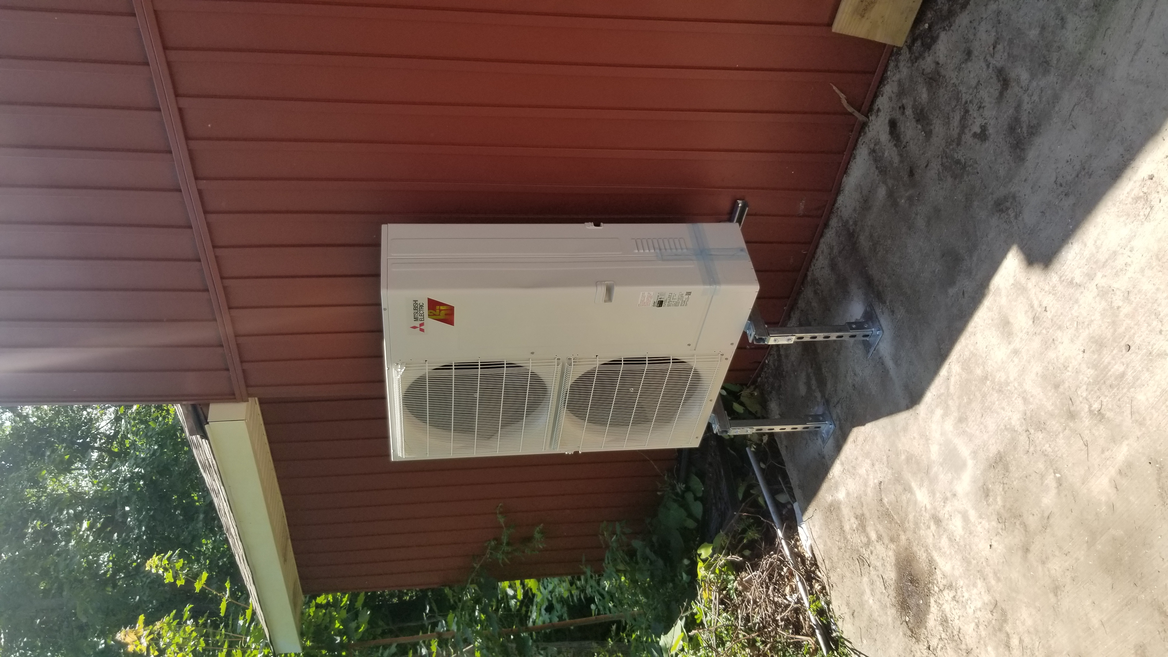 Outdoor HVAC unit installation